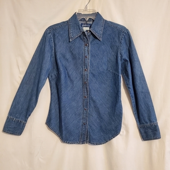 express blues Tops - EXPRESS BLUES BLUE JEAN SHIRT